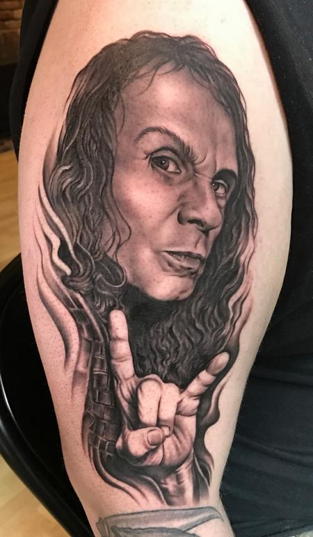 Tattoos - Ronnie James Dio Portrait Tattoo - 135026